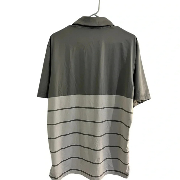 Men’s Gray Striped Adidas Golf Polo Size Medium - Picture 2 of 6